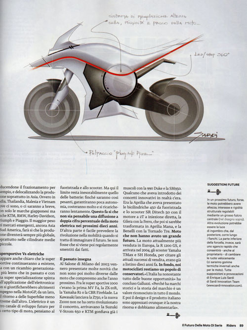 Riders Magazine, Comme seranno le moto del futuro?, Enrique Luis Sardi